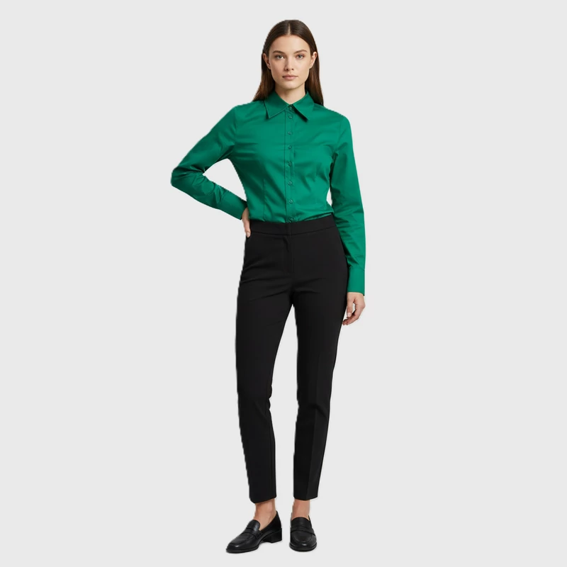 Y.O.U., zöld színű, hosszú ujjú női felső, L méret