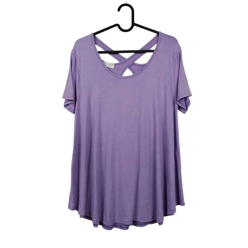 H.D. Smart, lila színű, rövid ujjú női felső, XL méret