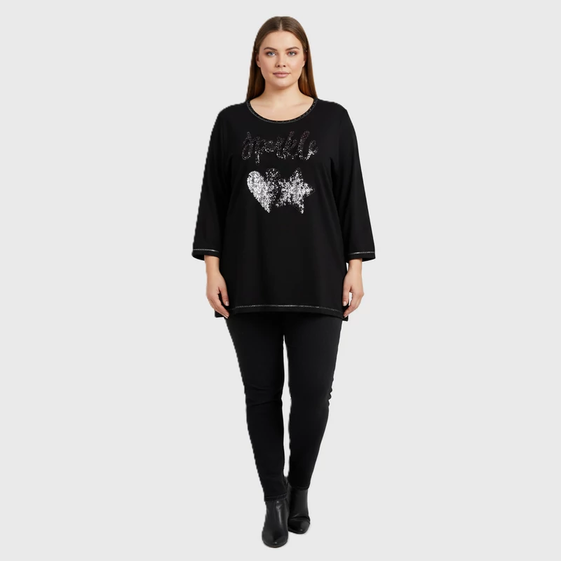 Canda, mintás, hosszú ujjú női felső, 2XL méret