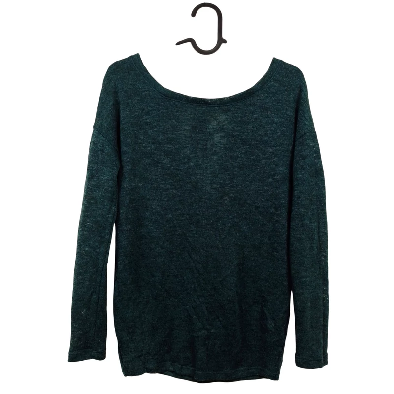 Bershka, méregzöld színű, hosszú ujjú női felső, XS méret