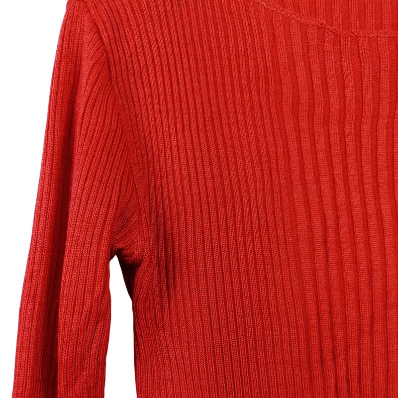 Piros színű, hosszú ujjú női felső, S méret