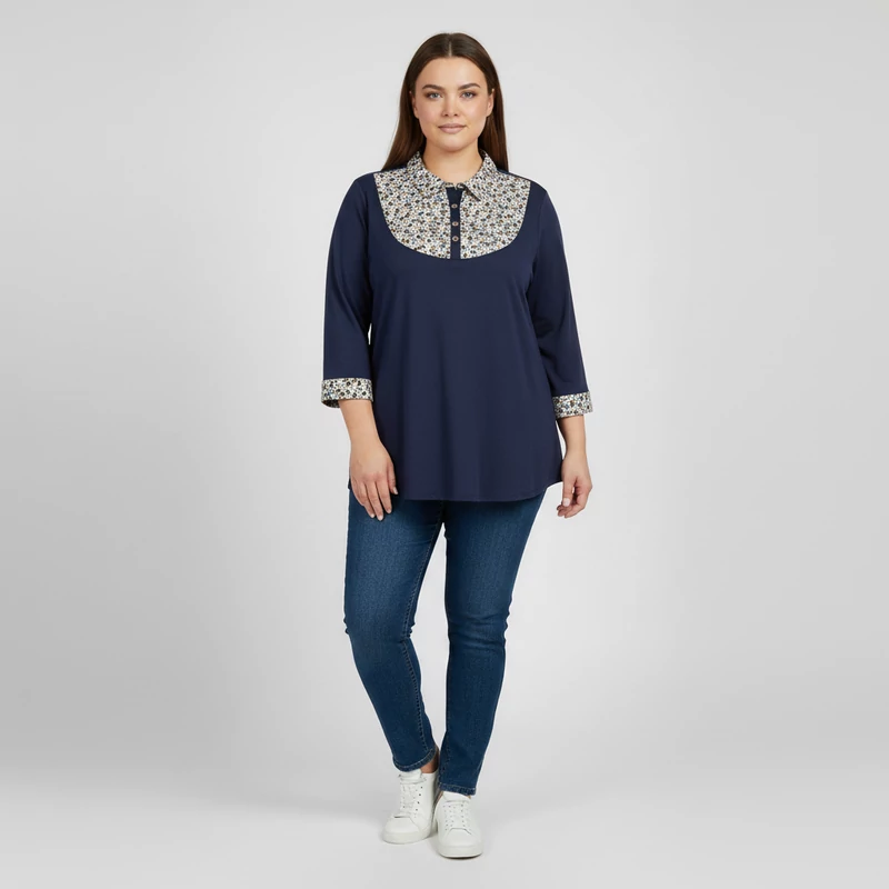 Bexleys, mintás, hosszú ujjú női felső, XL méret