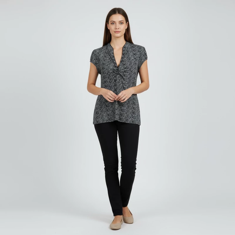 Orsay, mintás, rövid ujjú női felső, M méret