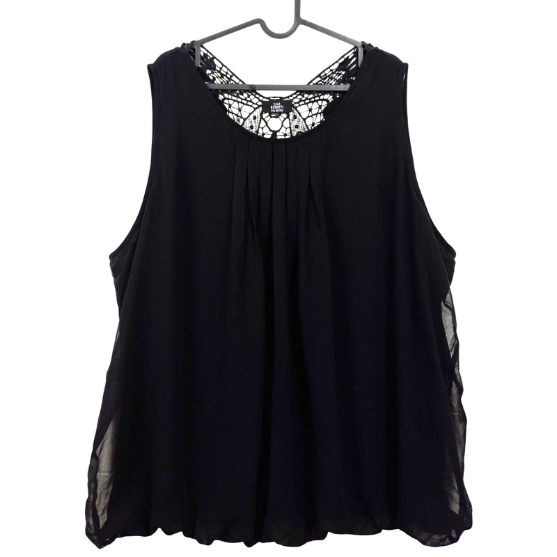 Gina Benotti, fekete színű, ujjatlan női felső, 2XL méret