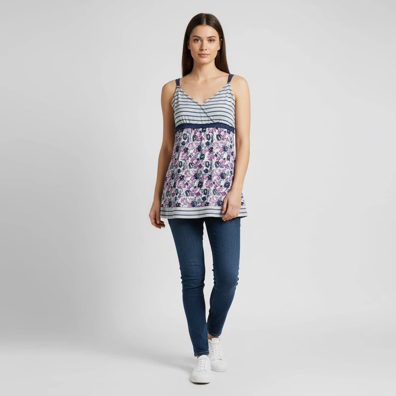 Street One, mintás, ujjatlan női felső, M méret