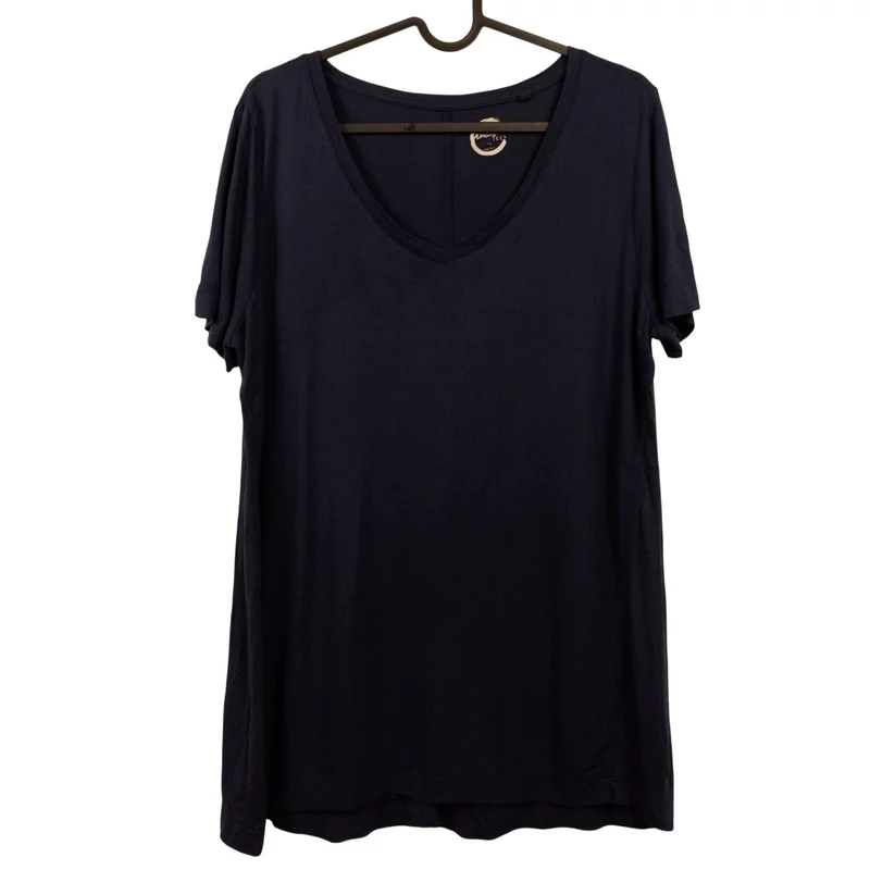 Next, sötétkék színű, rövid ujjú női felső, L méret