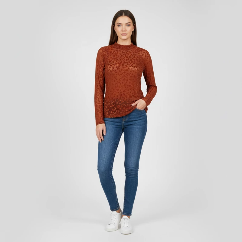 Hema, bronzvörös, hosszú ujjú női felső, XL méret