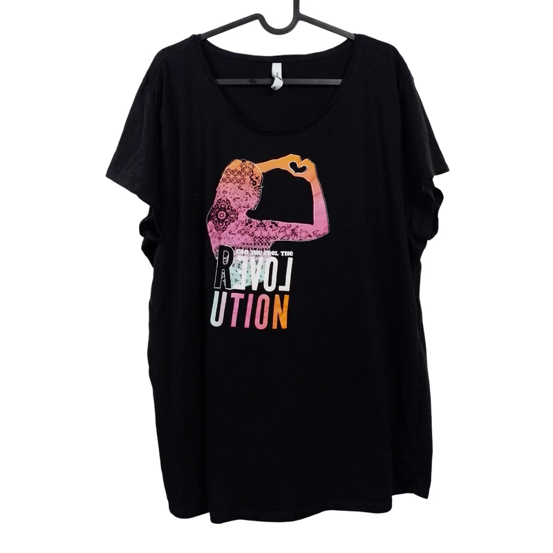 Ever.me, mintás, rövid ujjú női felső, 2XL méret