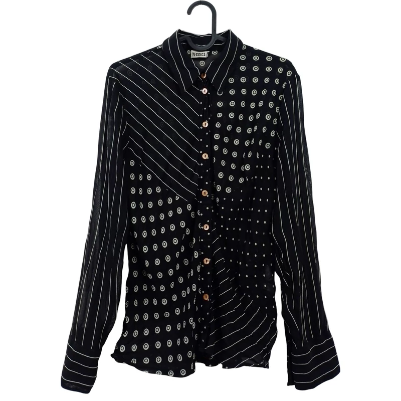 Yessica, mintás, hosszú ujjú női felső, M méret