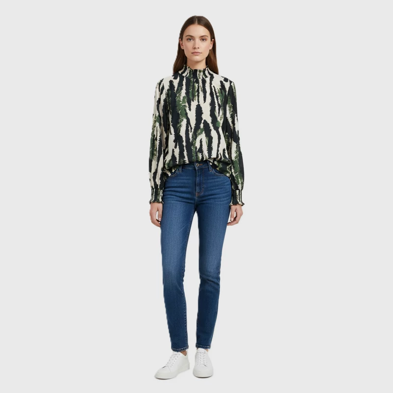 Mintás, hosszú ujjú női felső, L méret