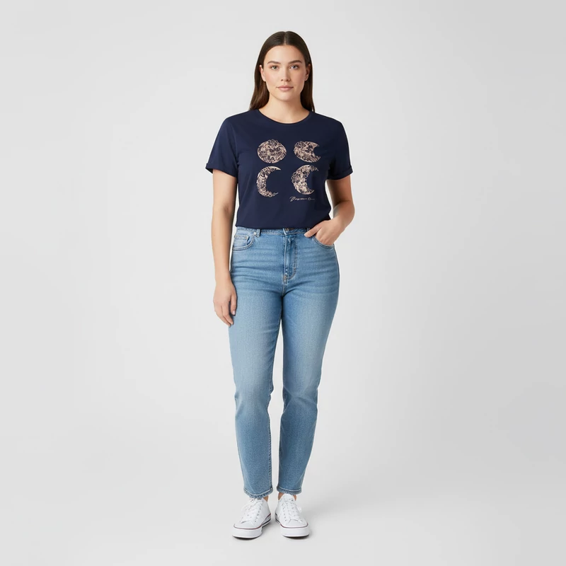 Beloved, mintás, rövid ujjú női felső, M méret