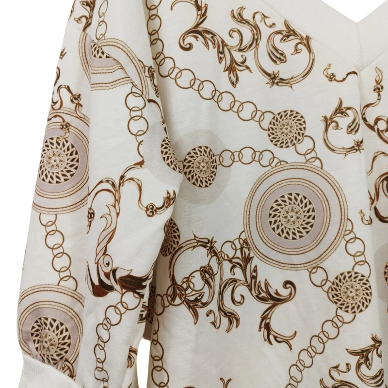 Mintás, hosszú ujjú női felső, L méret