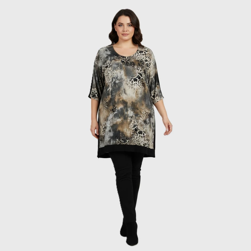 Mintás, rövid ujjú női felső, XL méret