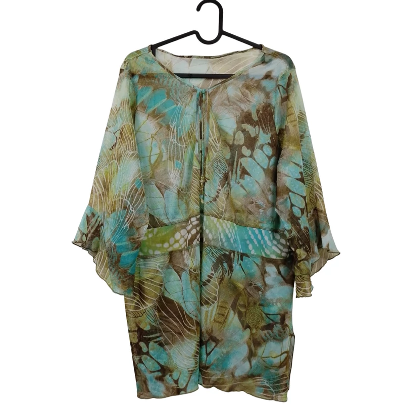 Mintás, 3/4-es ujjú női felső, L méret