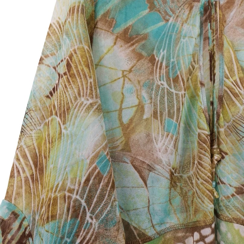 Mintás, 3/4-es ujjú női felső, L méret