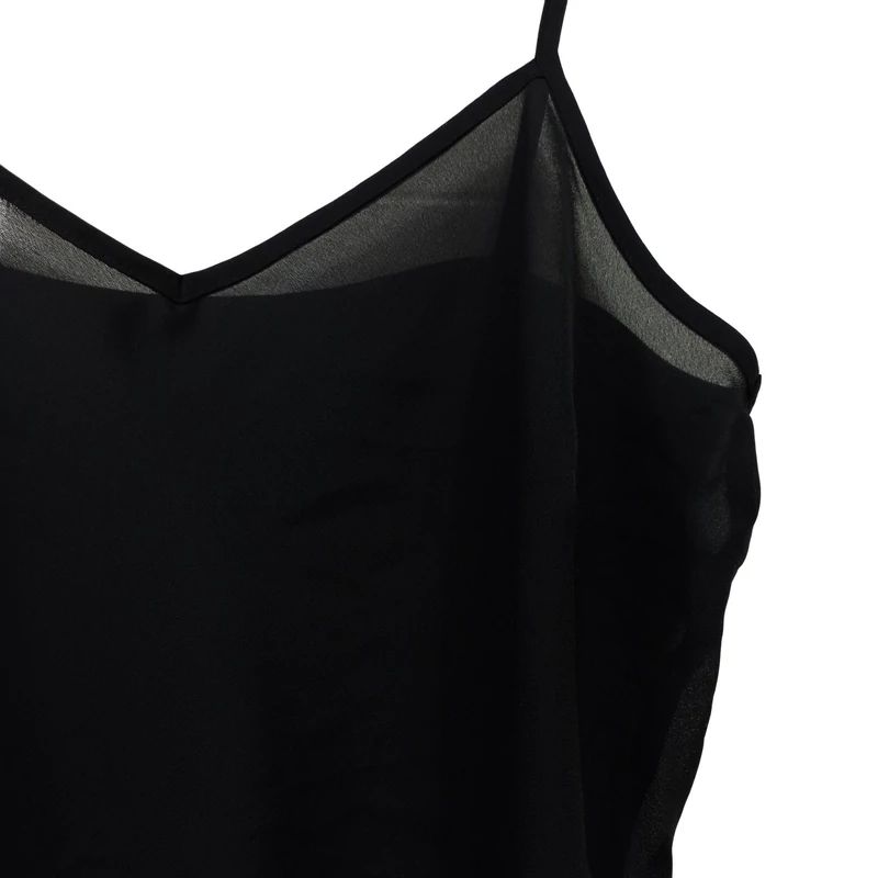 Fekete színű, ujjatlan női felső, L méret