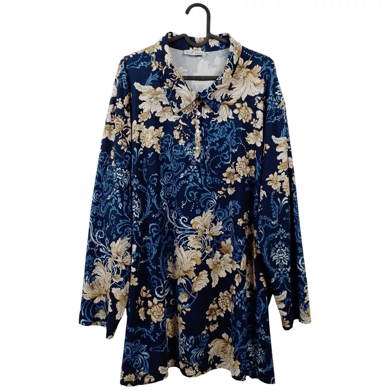 in-Print, mintás, hosszú ujjú női felső, 2XL méret