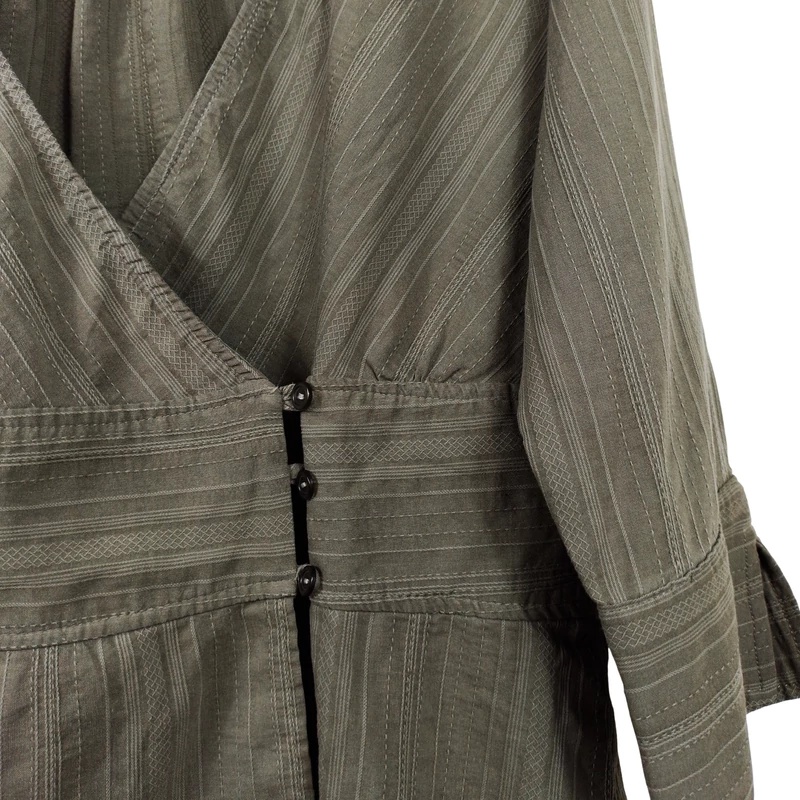 H&M, olajzöld színű, 3/4-es ujjú női felső, S méret