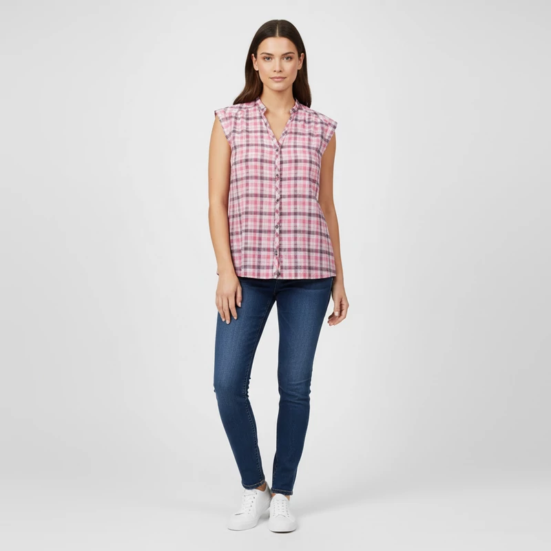 Quechua, mintás, ujjatlan női felső, XL méret