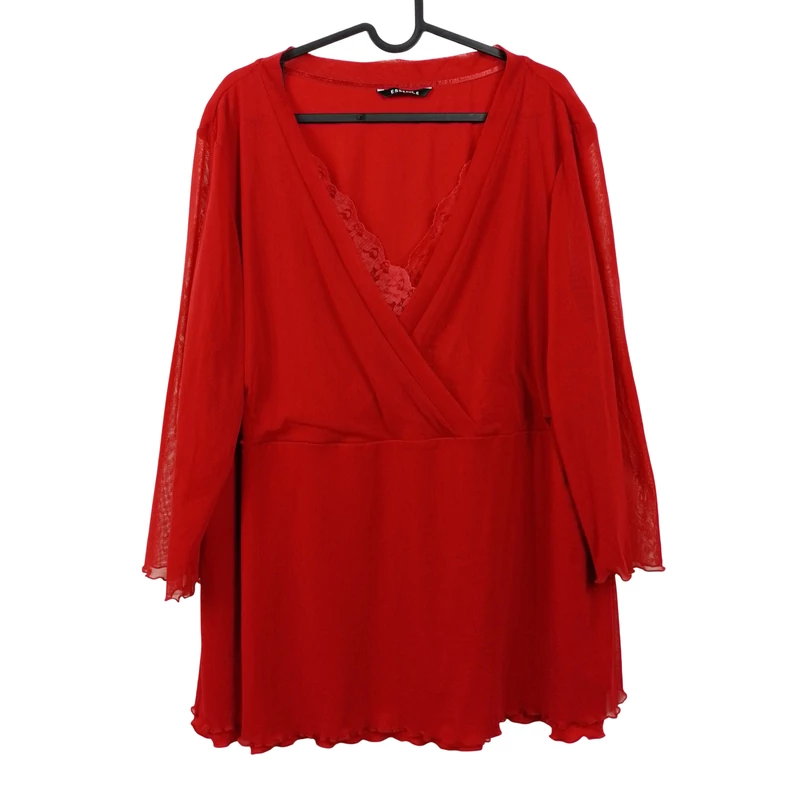 Essence, bordó színű, hosszú ujjú női felső, 2XL méret