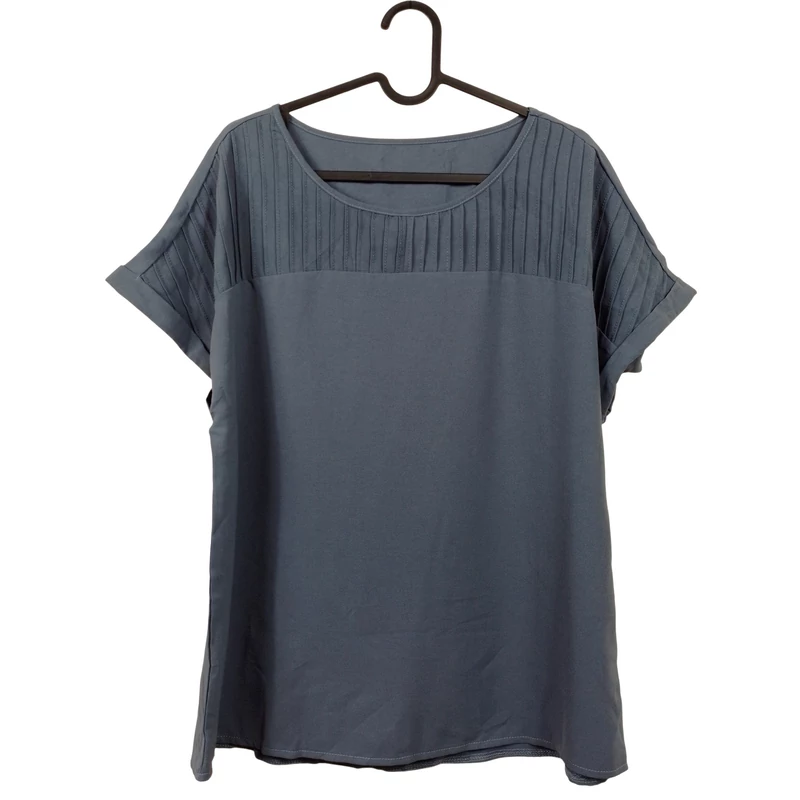 Shein, sötétszürke színű, rövid ujjú női felső, L méret
