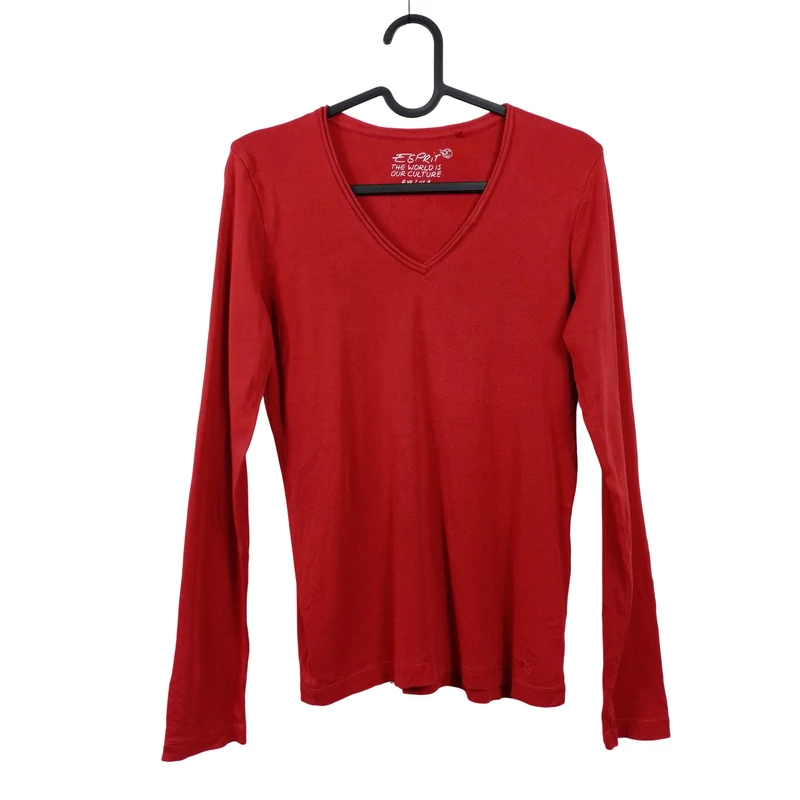 Esprit, sötétpiros színű, hosszú ujjú női felső, S méret