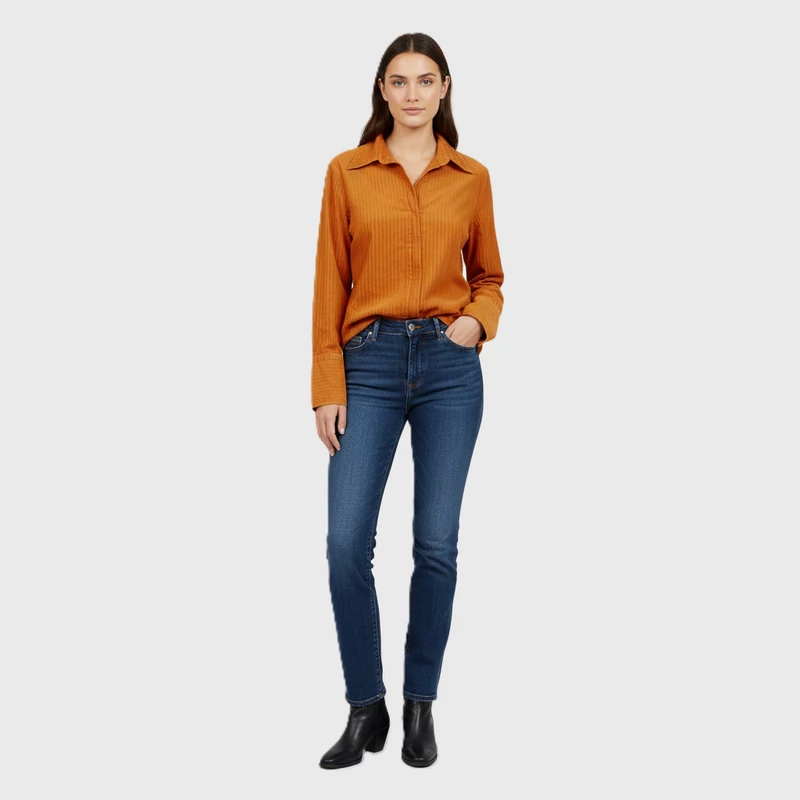 Yessica, narancssárga színű, hosszú ujjú női felső, L méret