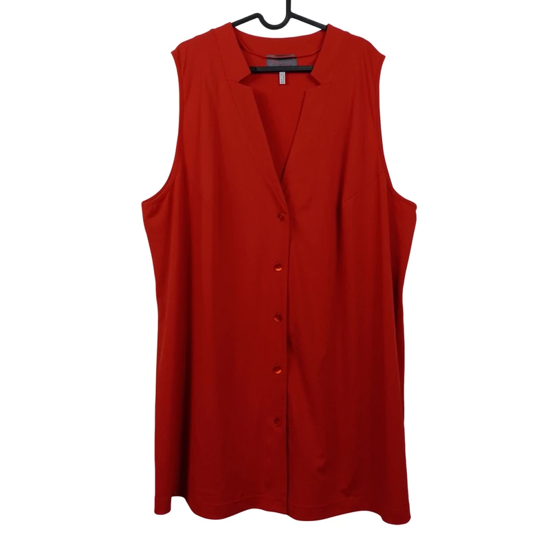 Sempre Piu, piros színű, ujjatlan női felső, 2XL méret