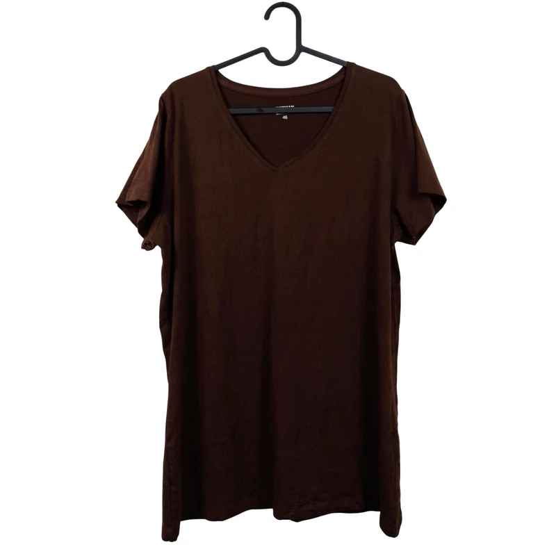 Zeeman, sötétbarna színű, rövid ujjú női felső, XL méret