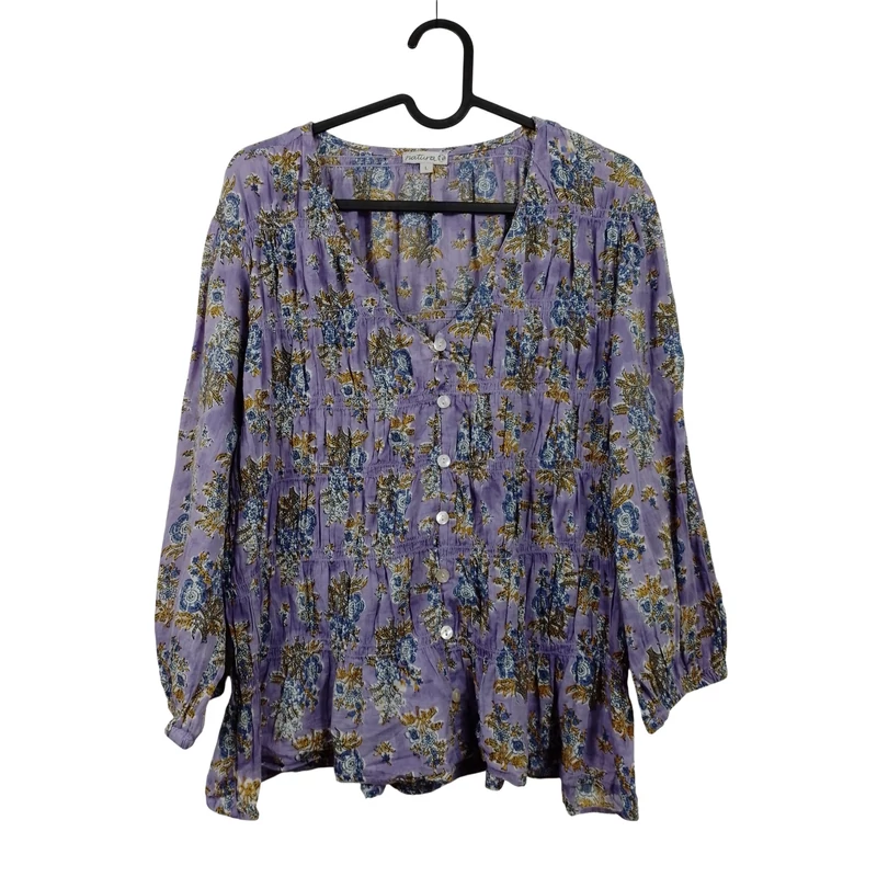 Natura, mintás, hosszú ujjú női felső, L méret