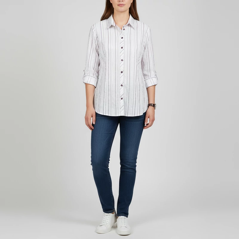 Mintás, hosszú ujjú női felső, L méret