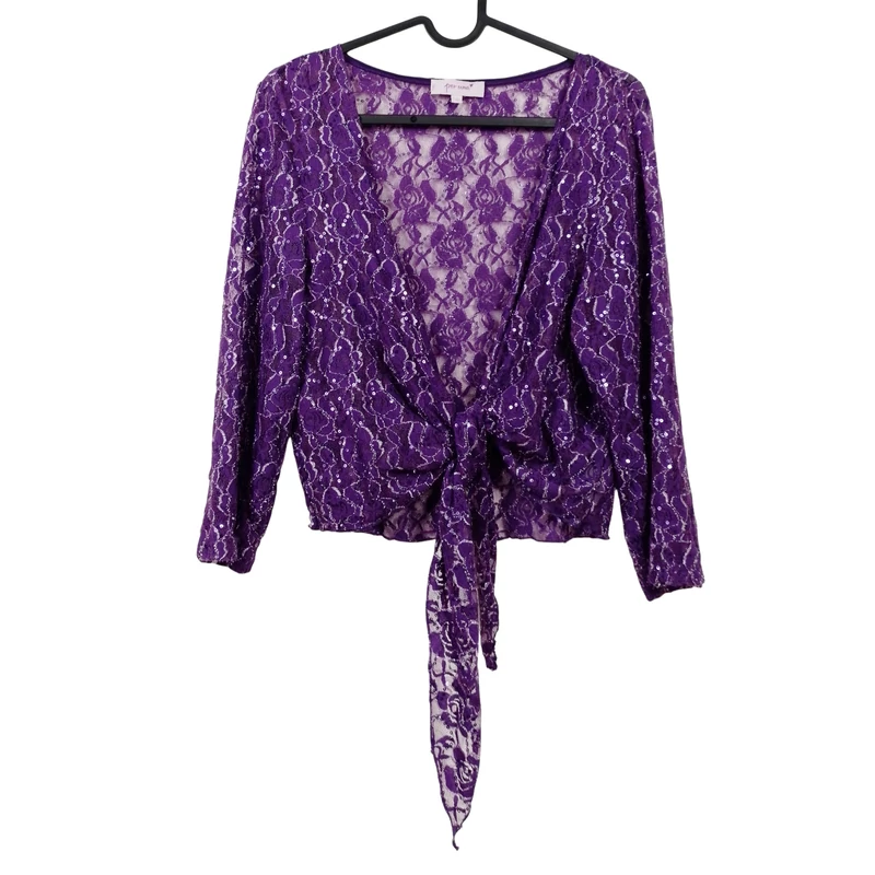 Per Una, lila színű, hosszú ujjú női felső, L méret