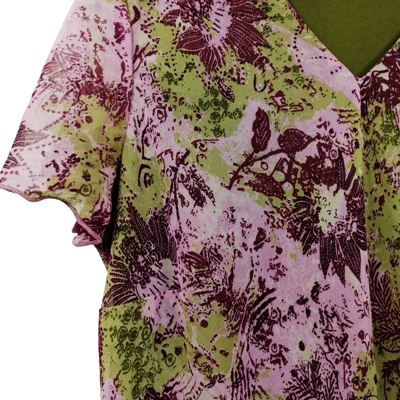 Daxon, mintás, rövid ujjú női felső, 2XL méret