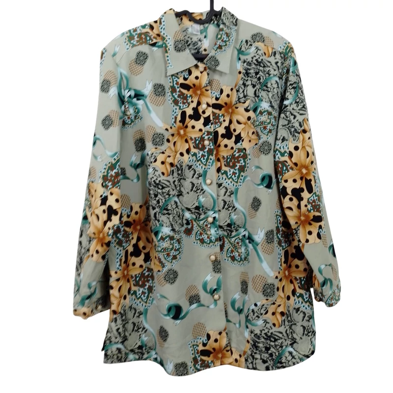 Mintás, hosszú ujjú női felső, XL méret