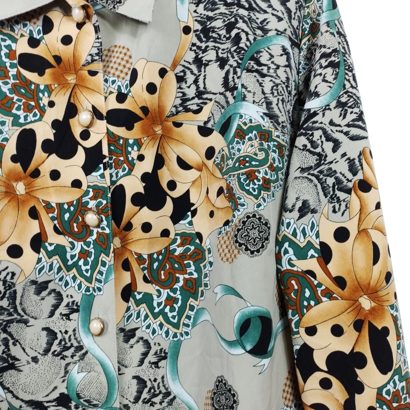 Mintás, hosszú ujjú női felső, XL méret