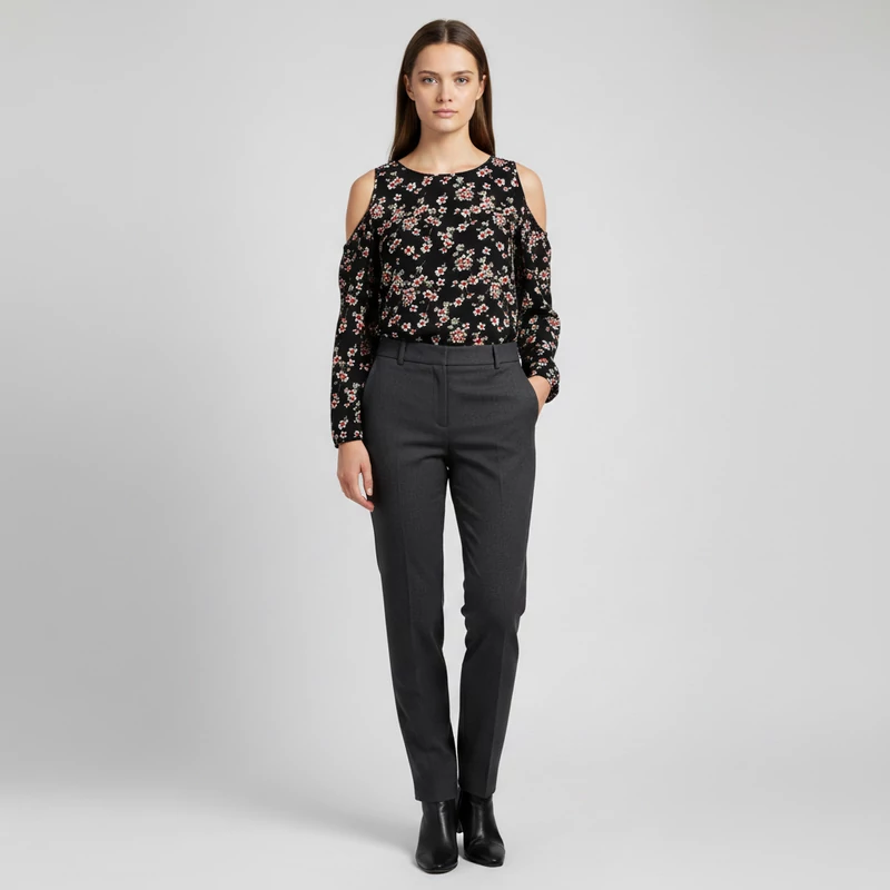 Mintás, hosszú ujjú női felső, M méret