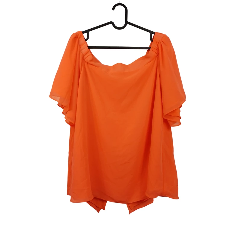 River Island, neon narancssárga színű, rövid ujjú női felső, L méret