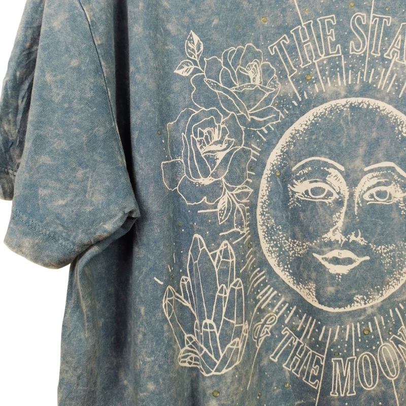 Bershka, mintás, rövid ujjú női felső, M méret