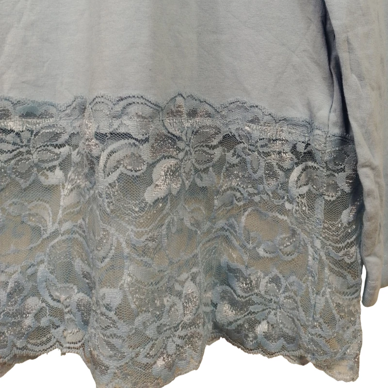 Világoskék, hosszú ujjú női felső, L méret