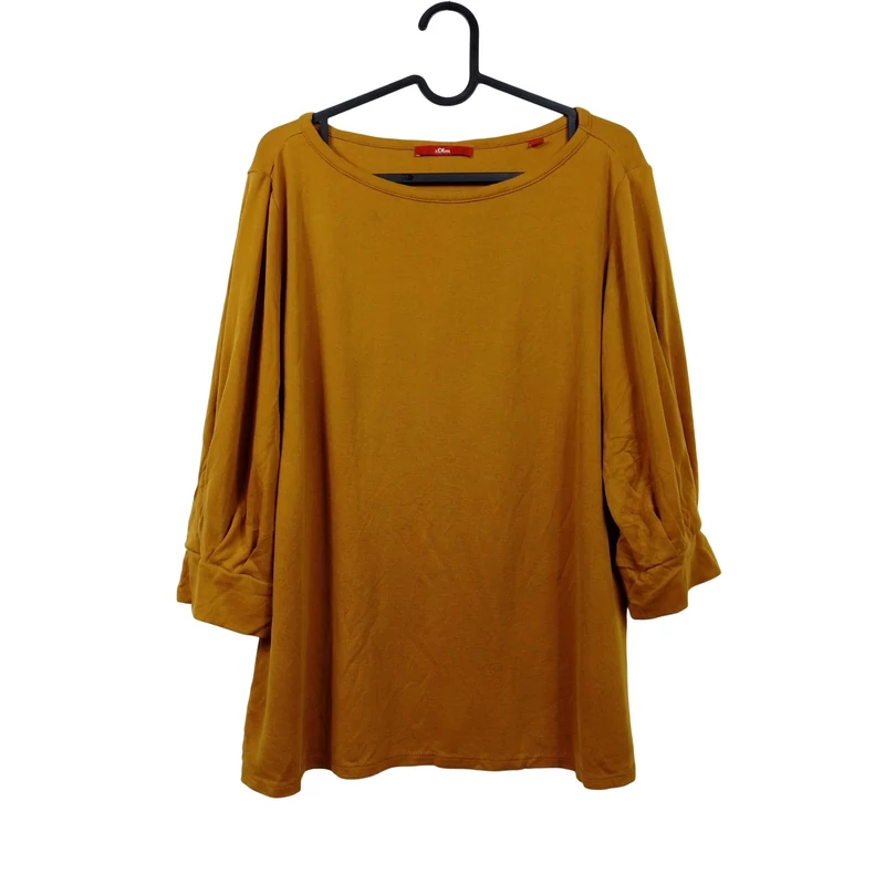 s.Oliver, mustársárga színű, 3/4-es ujjú női felső, M méret