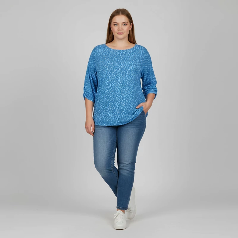 Gina Benotti, mintás, hosszú ujjú női felső, XL méret