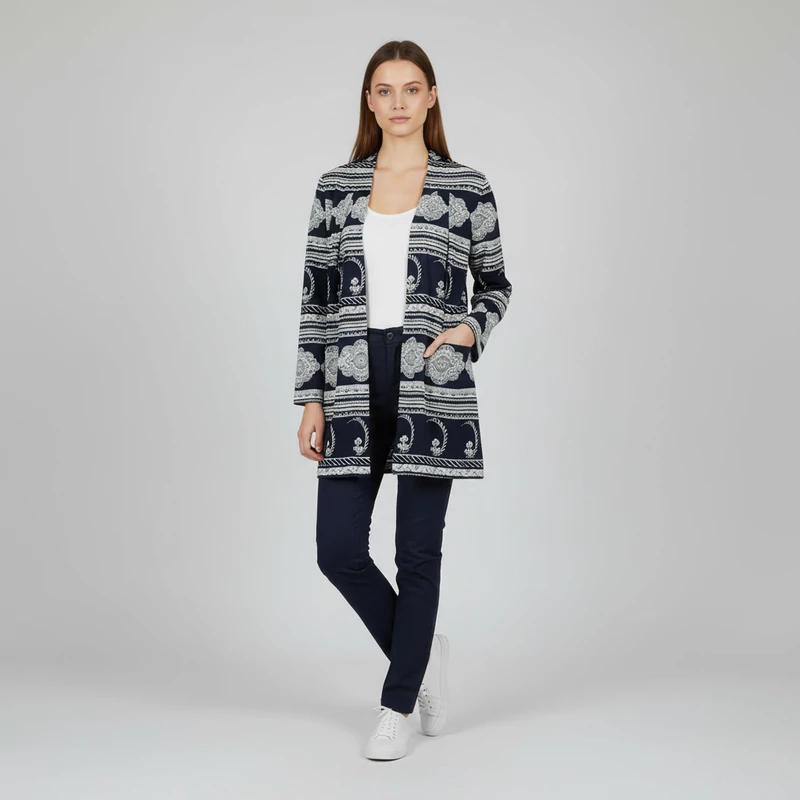 Mintás, hosszú ujjú női felső, XL méret