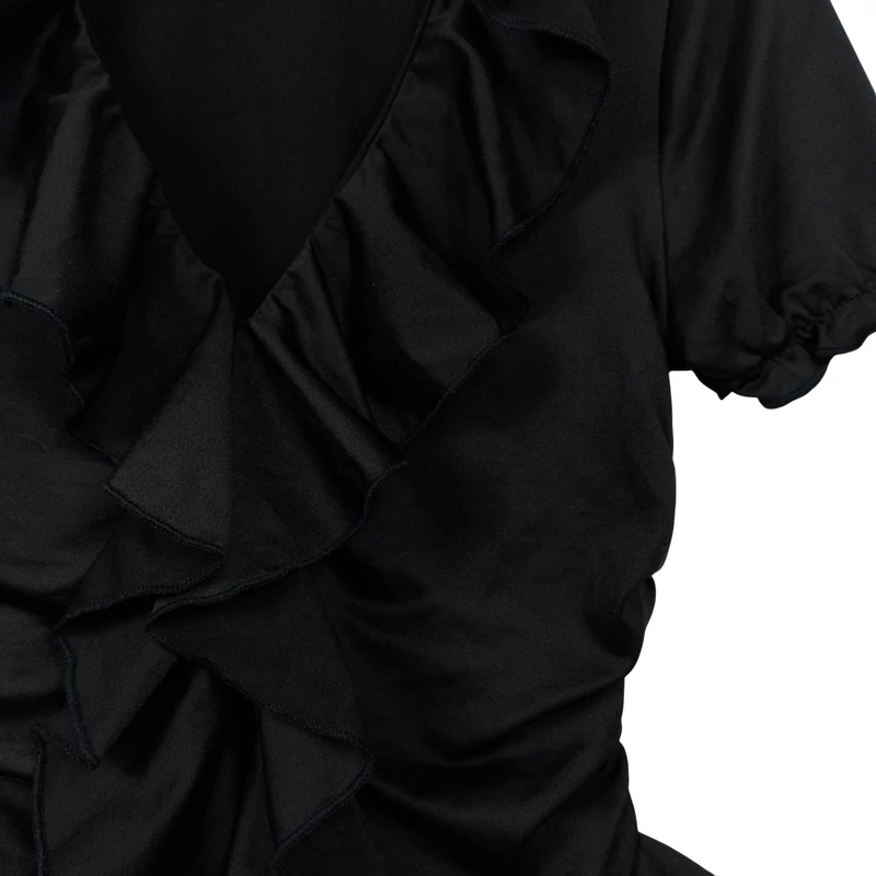 Shein, fekete színű, rövid ujjú női felső, M méret