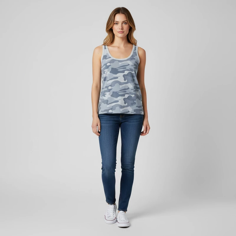 Next, mintás, ujjatlan női felső, L méret