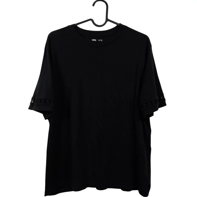 Sinsay, fekete színű, rövid ujjú női felső, XS méret