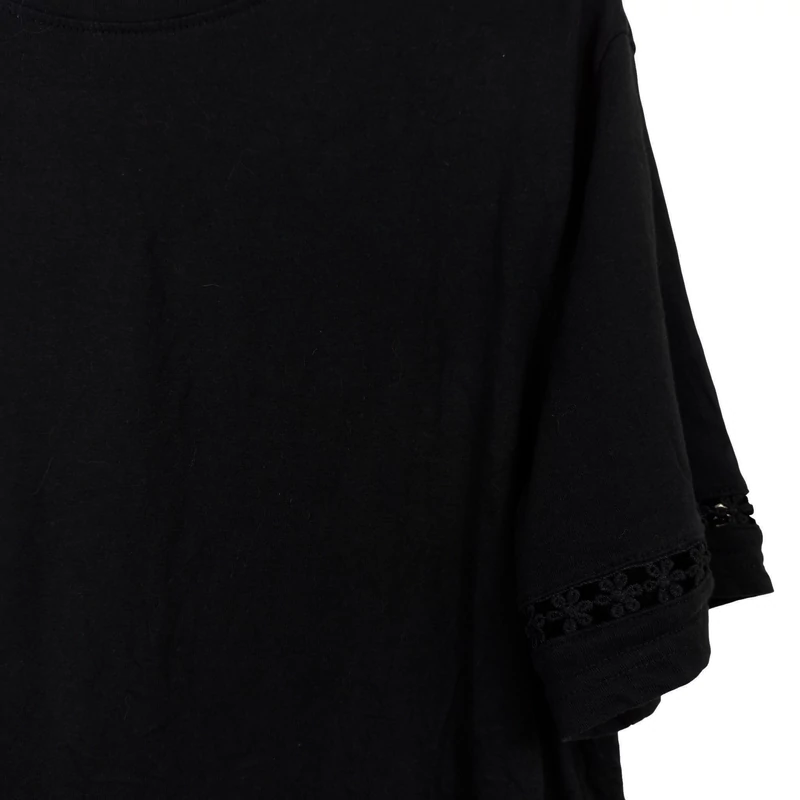 Sinsay, fekete színű, rövid ujjú női felső, XS méret