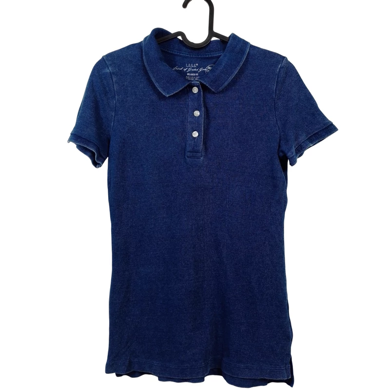 H&M, sötétkék színű, rövid ujjú női felső, S méret