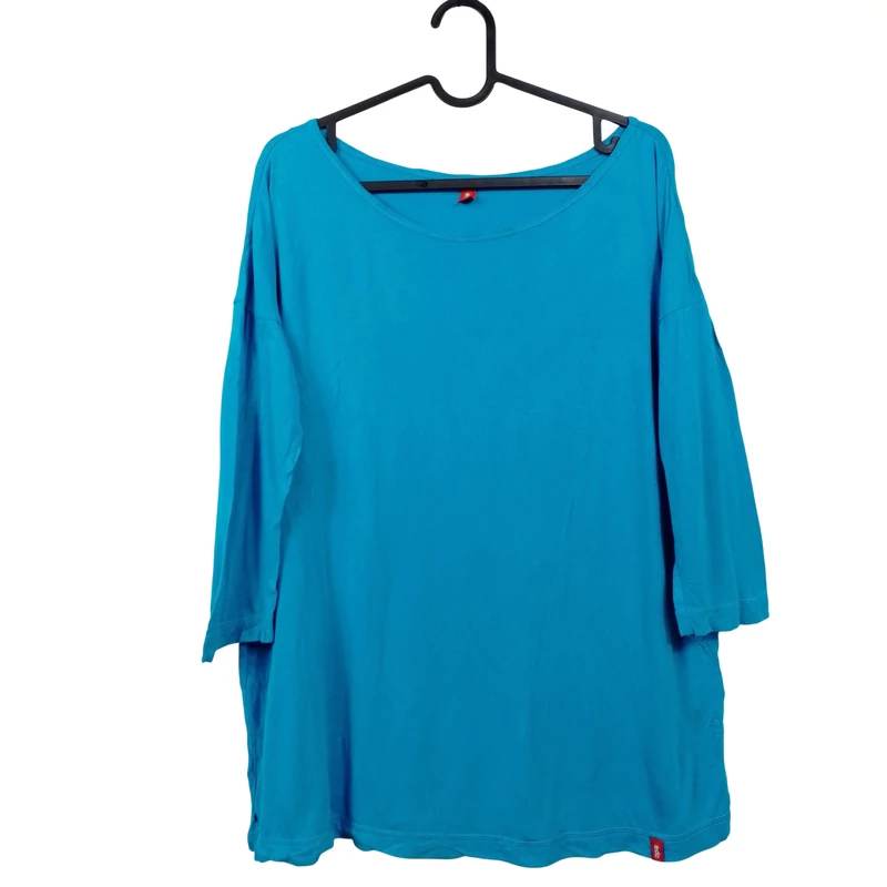 Edc, türkizkék színű, 3/4-es ujjú női felső, S méret