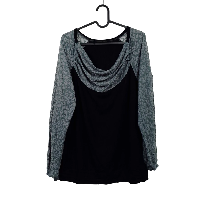 Mintás, hosszú ujjú női felső, M méret