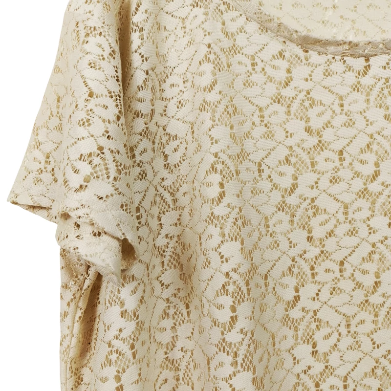 George, tojáshéj színű, rövid ujjú női felső, L méret